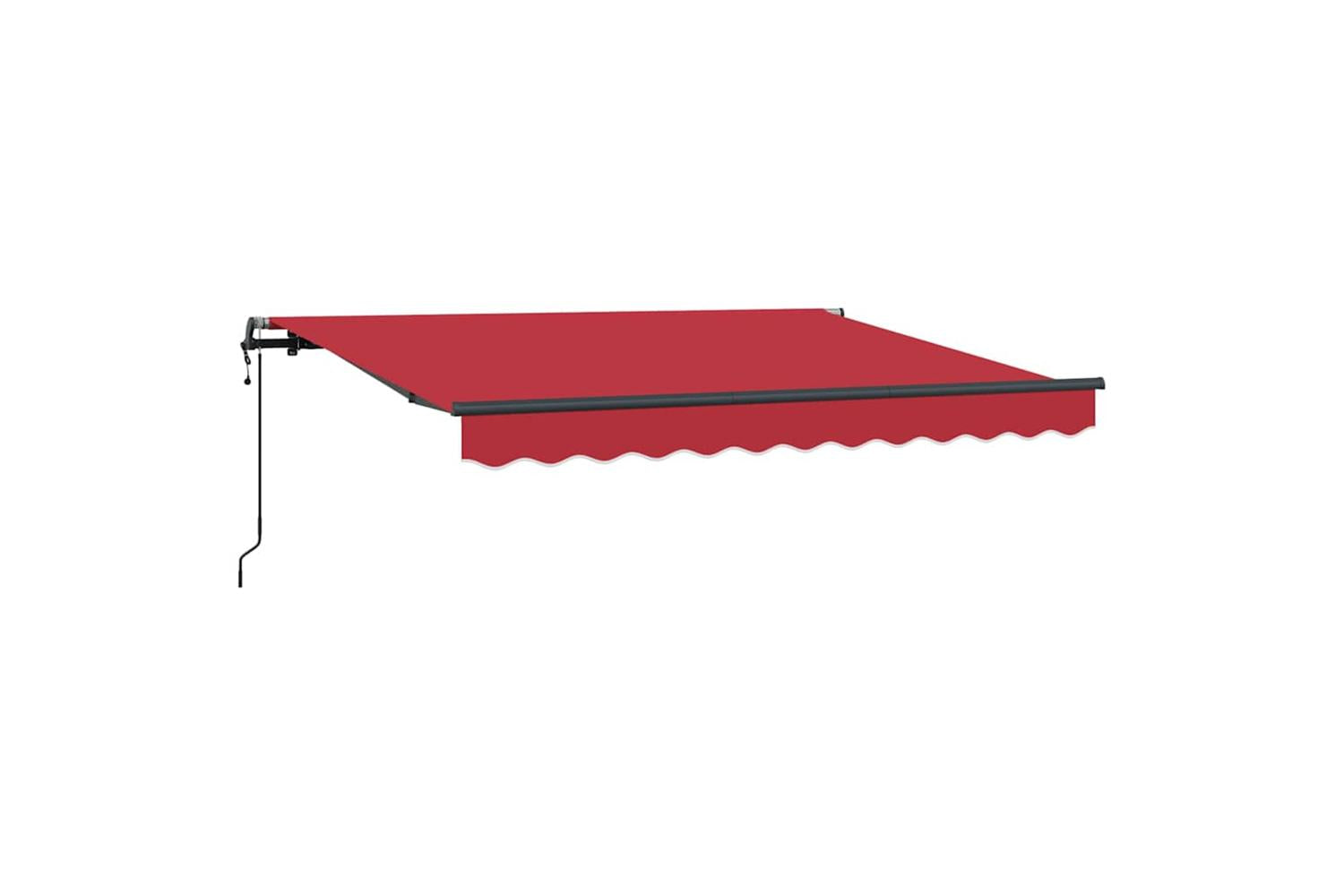 Vidaxl Retractable Awning Red 350 X 200 Cm Polyester And Aluminium-2