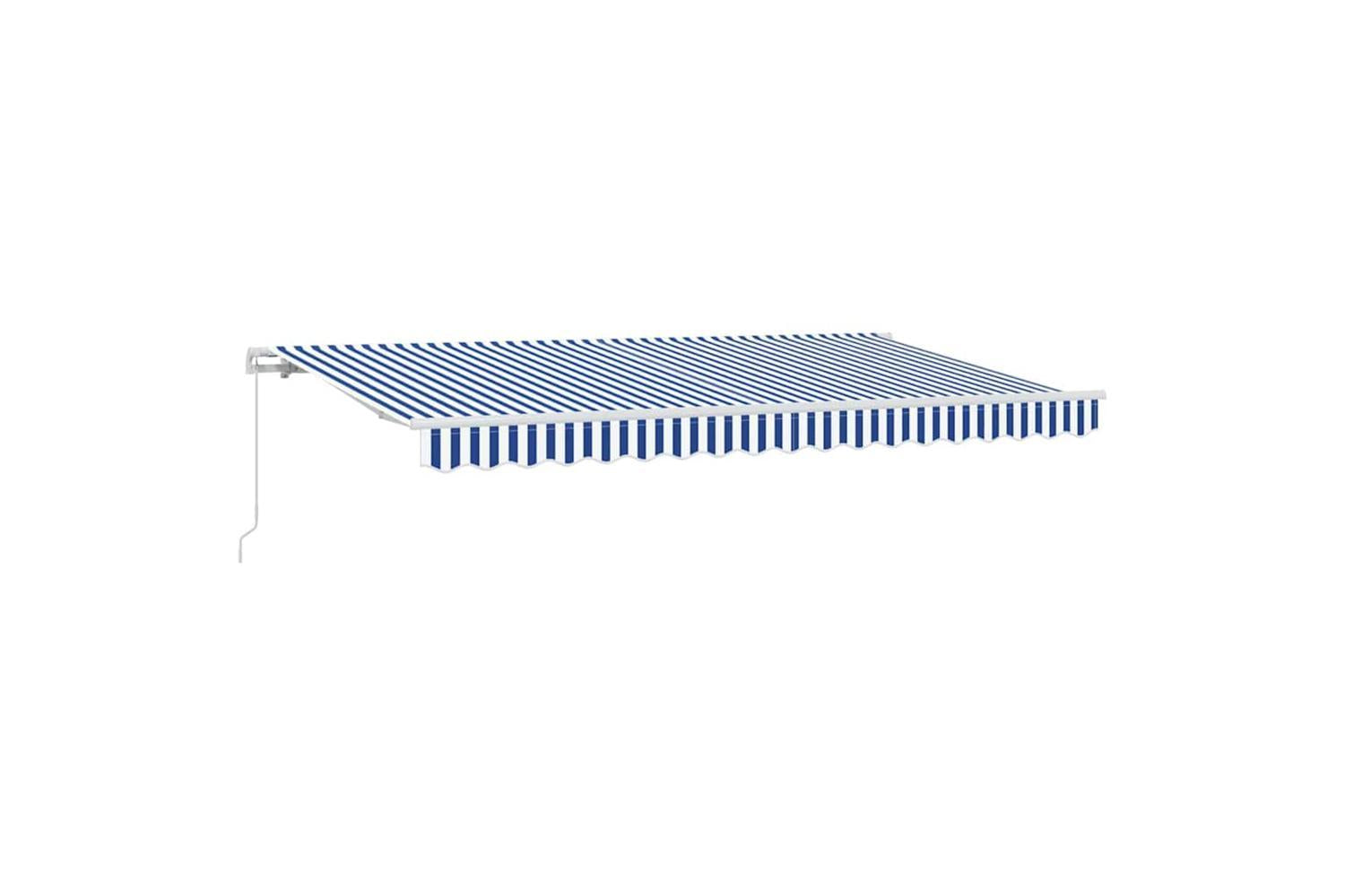 Vidaxl Retractable Awning Blue And White 400 X 200 Cm-2