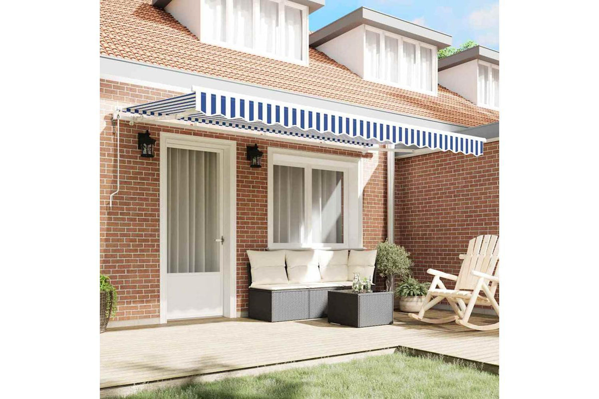 Vidaxl Retractable Awning Blue And White 400 X 200 Cm-3