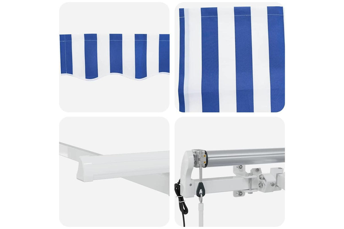 Vidaxl Retractable Awning Blue And White 400 X 200 Cm-8
