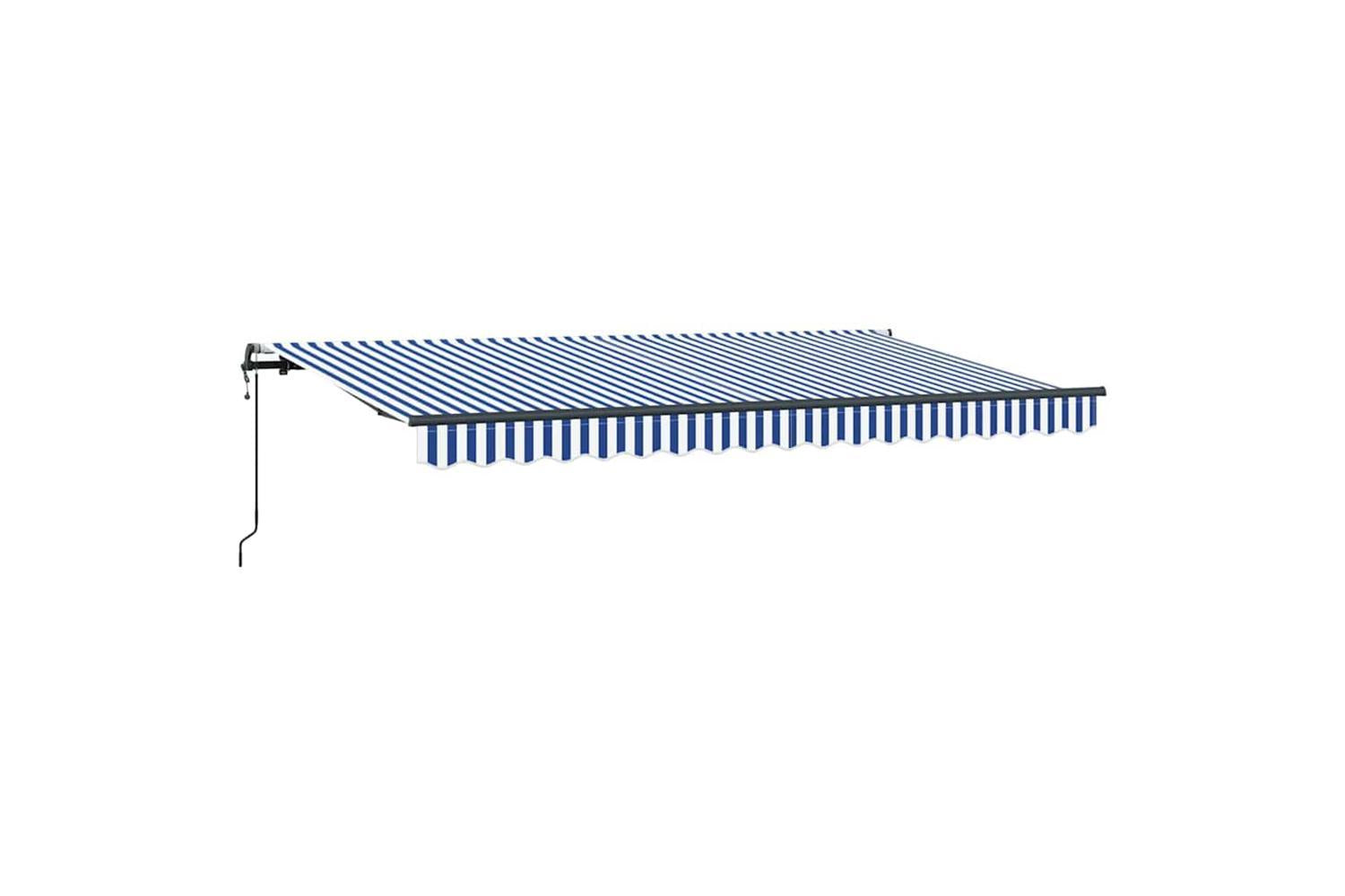 Vidaxl Retractable Awning Blue And White 400 X 200 Cm-5