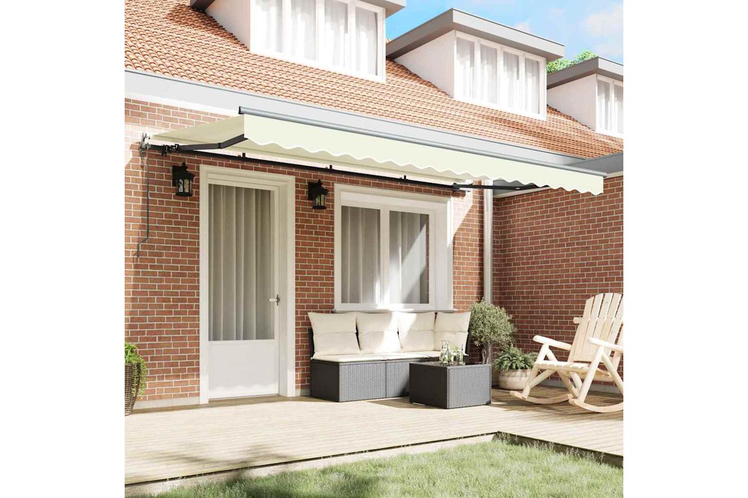 Vidaxl Retractable Awning Cream 400 X 200 Cm Polyester And Aluminium-3