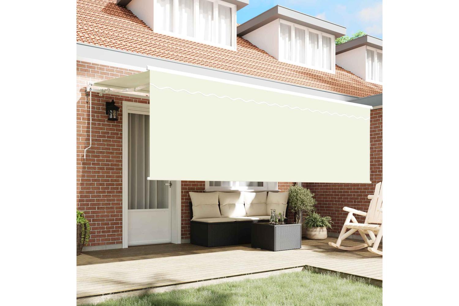 Vidaxl Retractable Awning Cream And White 400 X 200 Cm-3