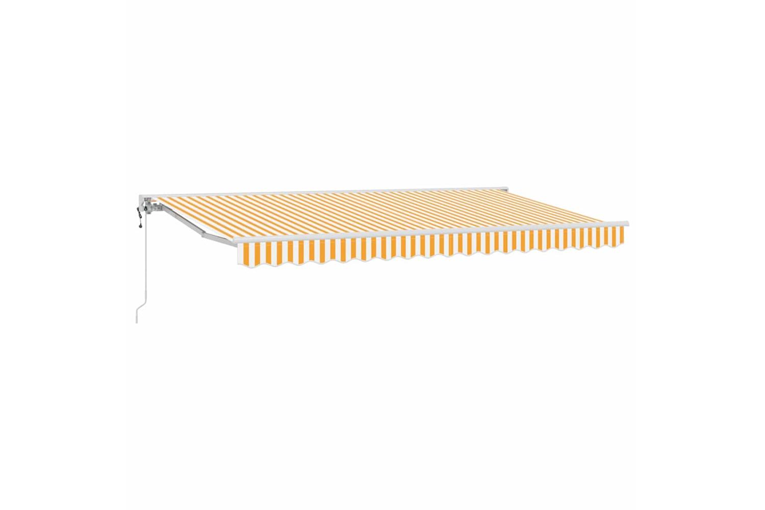 Vidaxl Retractable Awning Yellow And White 400x200 Cm Fabric