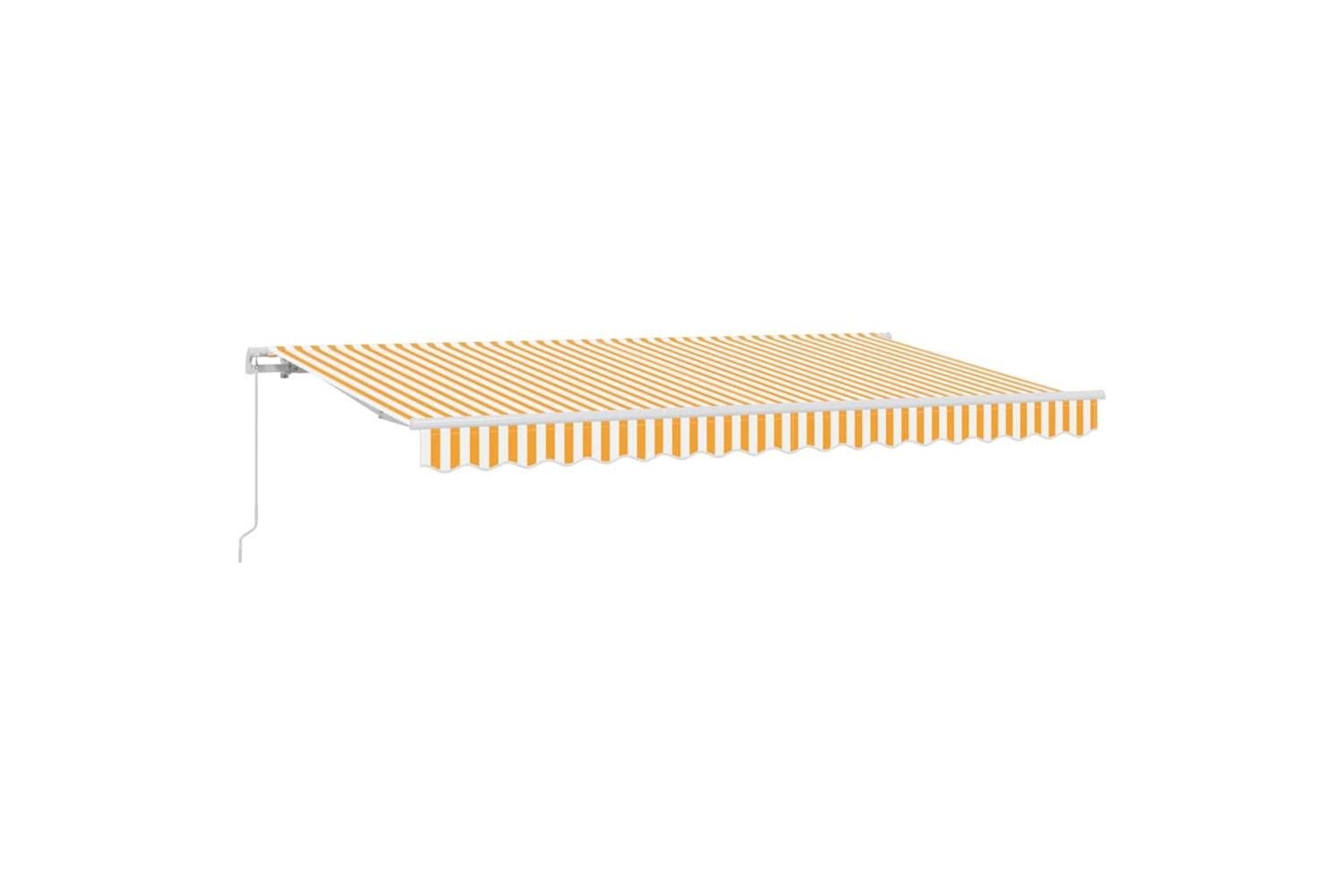 Vidaxl Retractable Awning Yellow And White 400 X 200 Cm-2