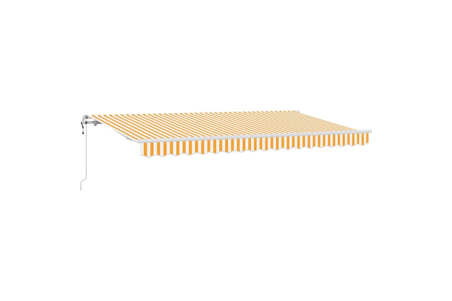 Vidaxl Retractable Awning Yellow And White 400 X 200 Cm-2