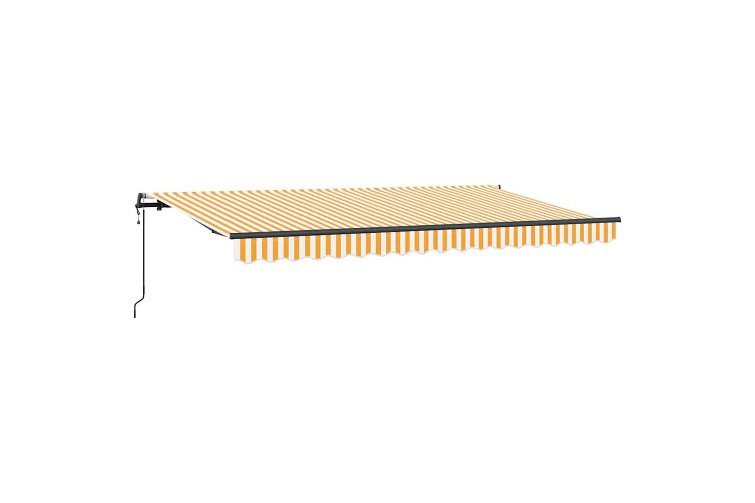 Vidaxl Retractable Awning Yellow And White 400 X 200 Cm-2