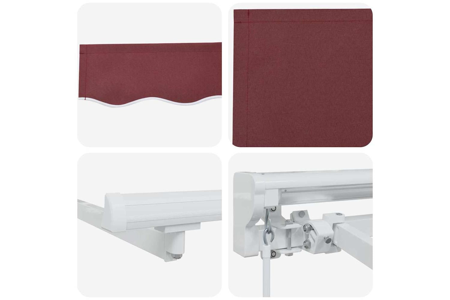 Vidaxl Retractable Awning Manual Burgundy 400x200 Cm Fabric-8