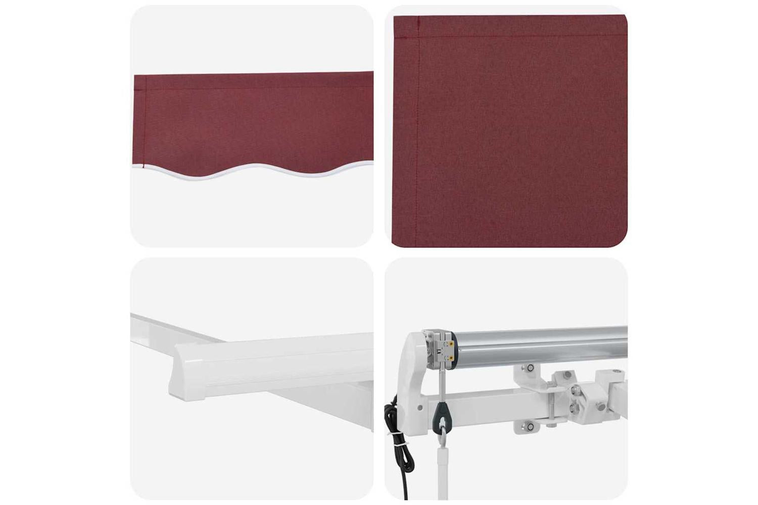 Vidaxl Retractable Awning Burgundy 400 X 200 Cm-8