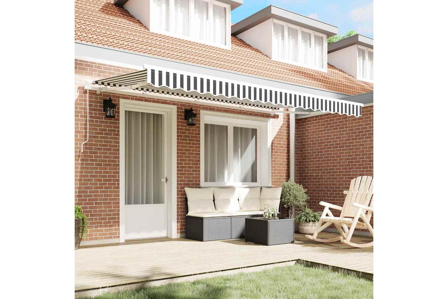 Vidaxl Retractable Awning Anthracite And White 400 X 200 Cm-3