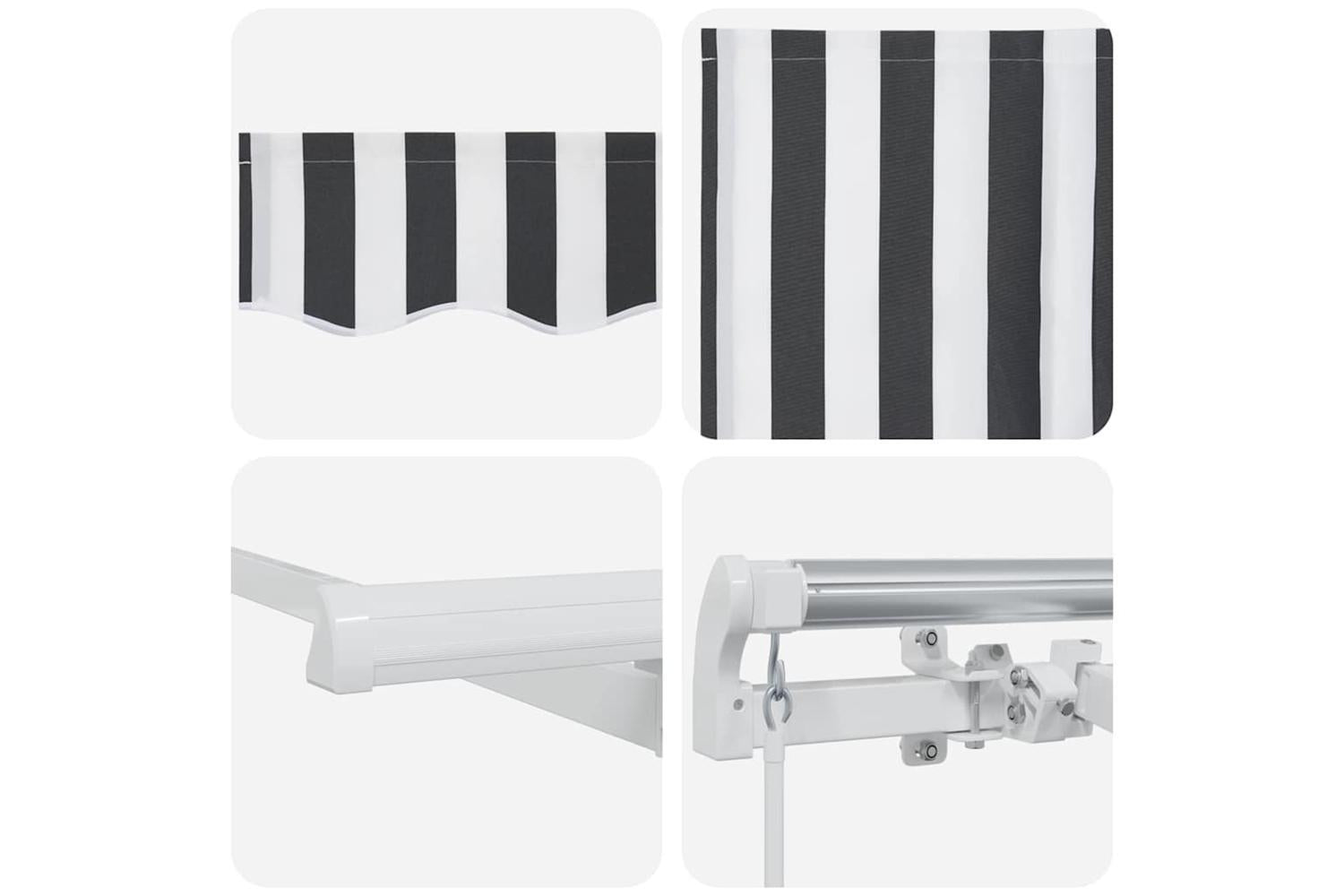 Vidaxl Retractable Awning Anthracite And White 400 X 200 Cm-8