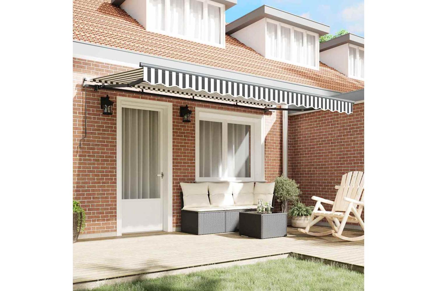 Vidaxl Retractable Awning Anthracite And White 400 X 200 Cm-3