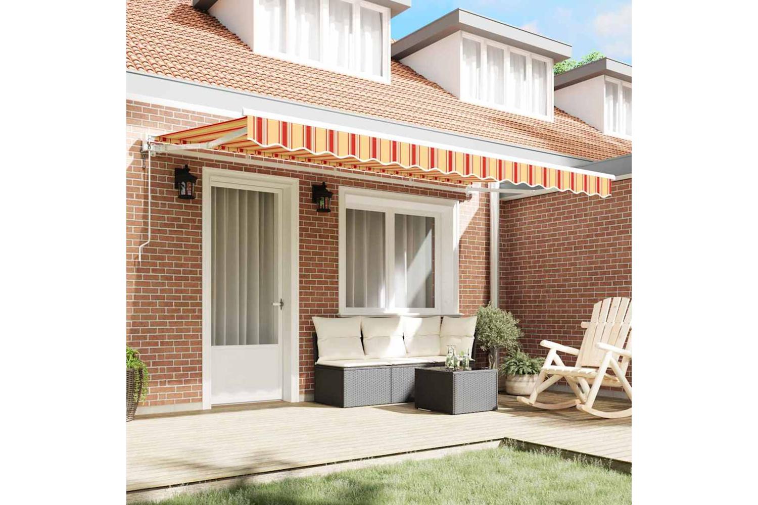 Vidaxl Retractable Awning Multicolour Stripe 400x200 Cm Fabric-3