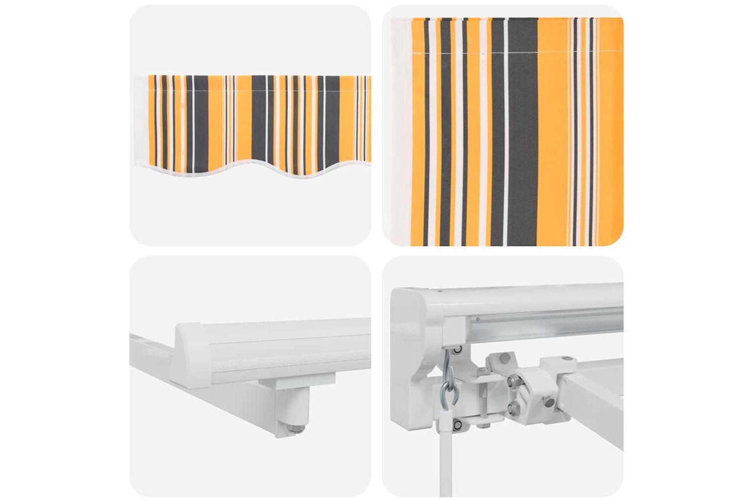 Vidaxl Retractable Awning Manual Multicolour Stripe 400x200 Cm Fabric-8