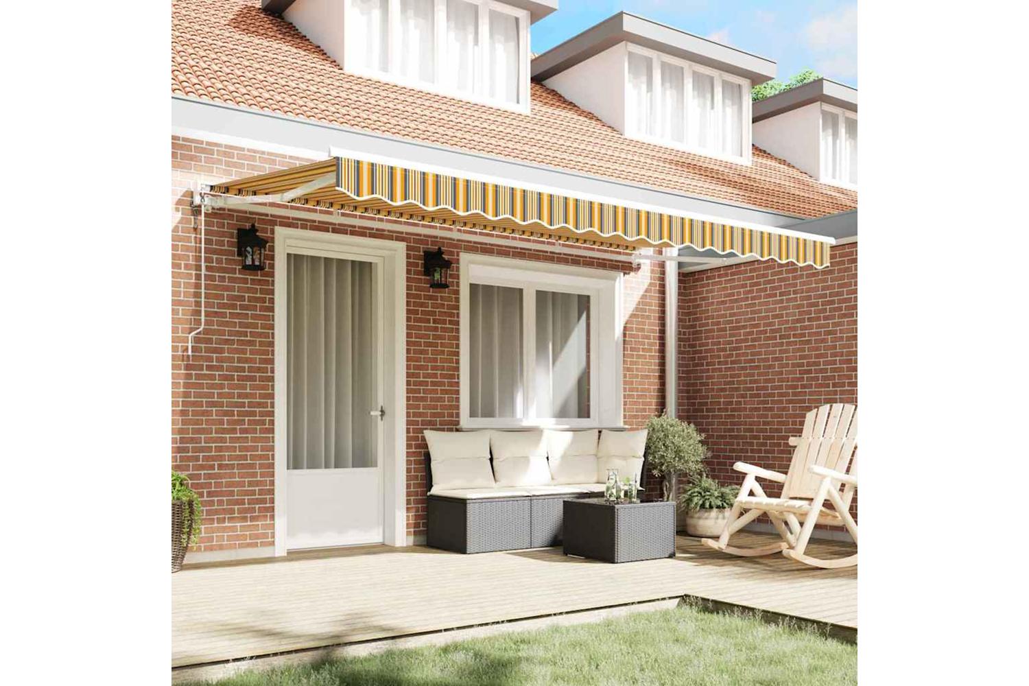 Vidaxl Retractable Awning Multicolour Stripe 400x200 Cm Fabric-3