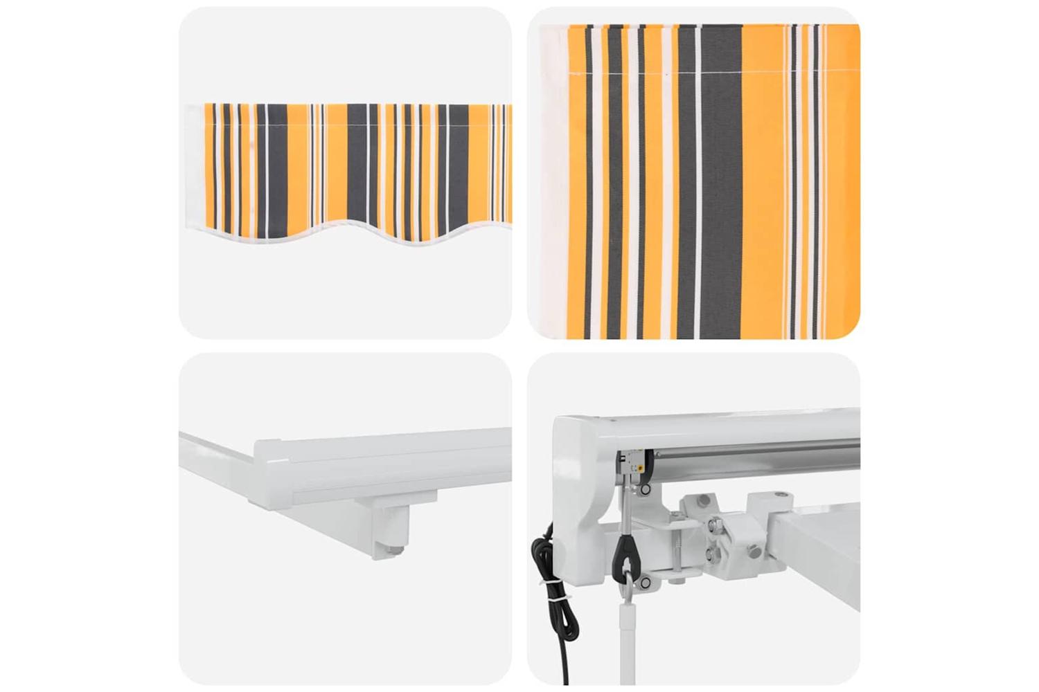 Vidaxl Retractable Awning Multicolour Stripe 400x200 Cm Fabric-8