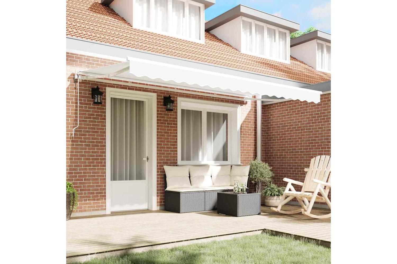 Vidaxl Retractable Awning White 400x200 Cm Fabric-3