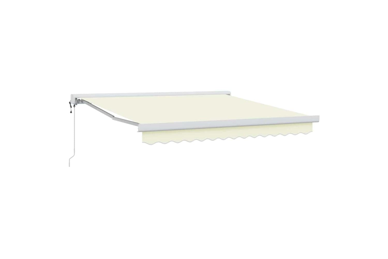 Vidaxl Retractable Awning Manual Cream 300 X 250 Cm Fabric And Metal-2