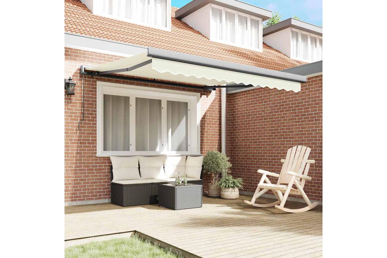 Vidaxl Retractable Awning Cream 300 X 250 Cm Fabric And Metal-3