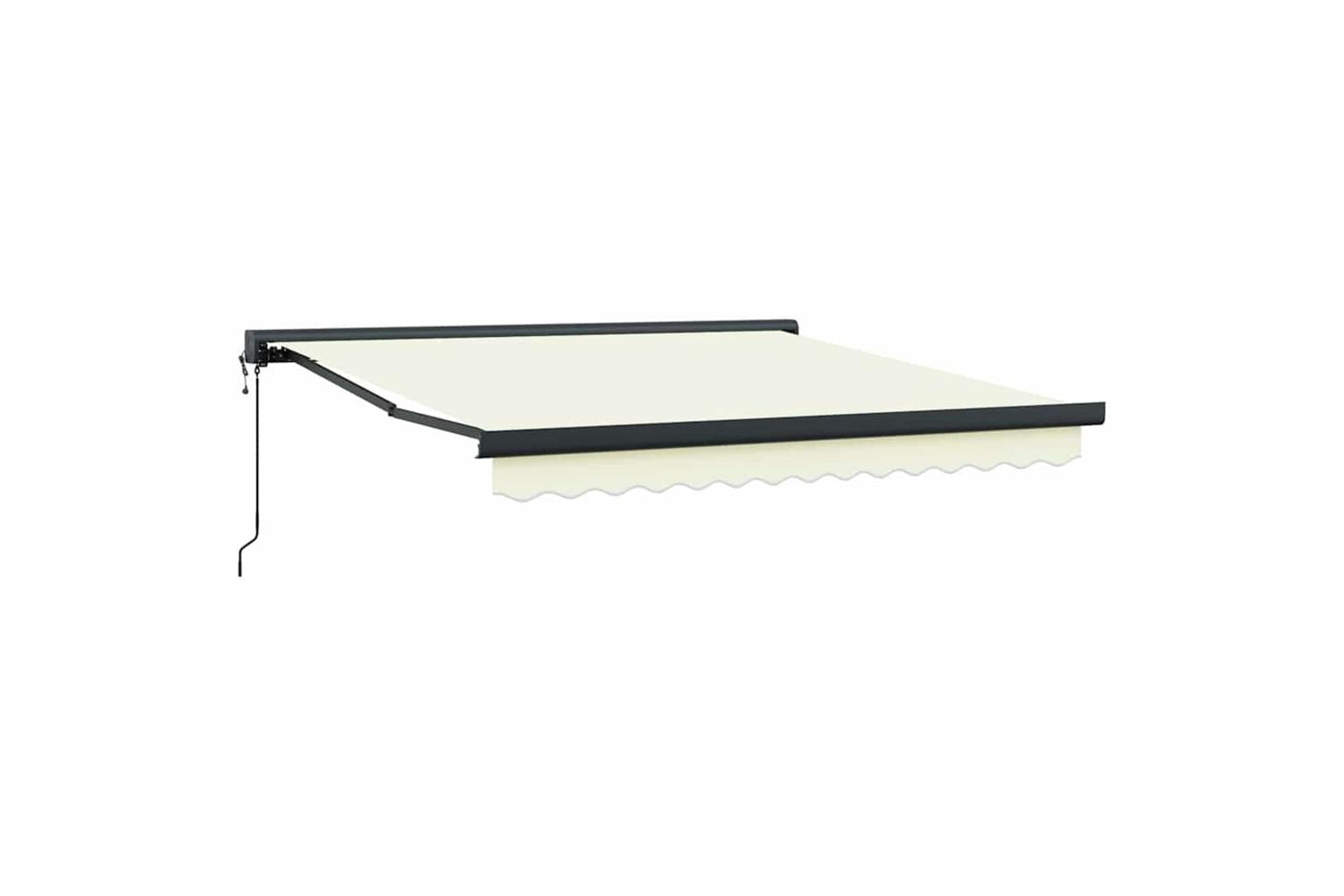 Vidaxl Retractable Awning Manual Cream 300 X 250 Cm Fabric And Metal-2
