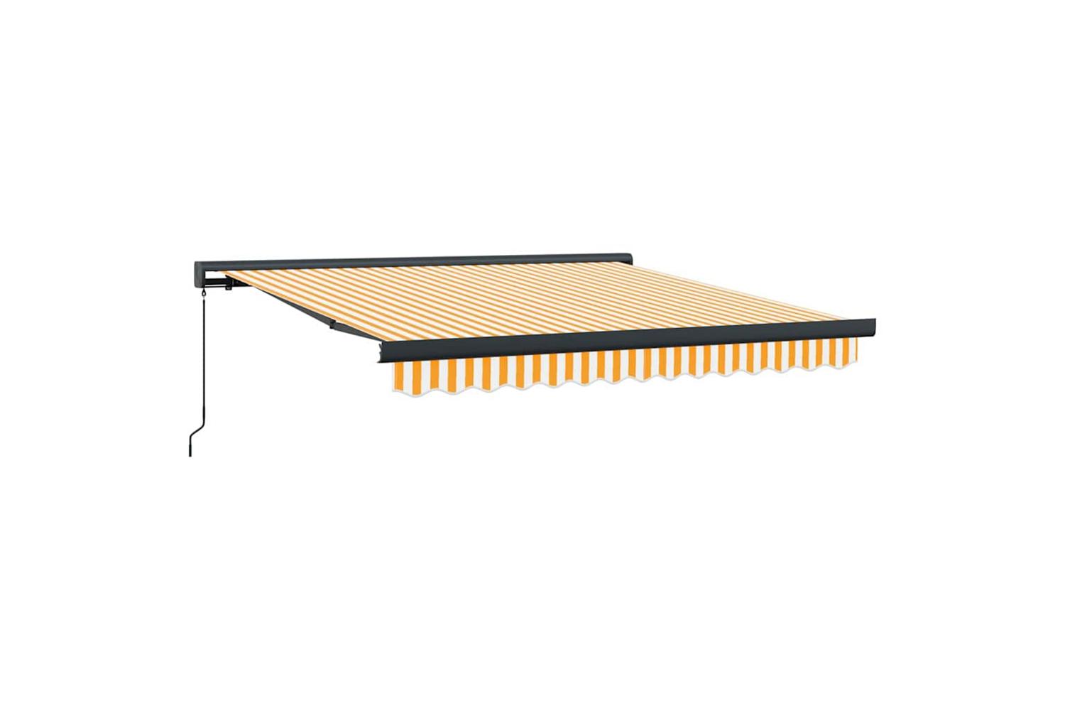 Vidaxl Retractable Awning Yellow And White 300 X 250 Cm
