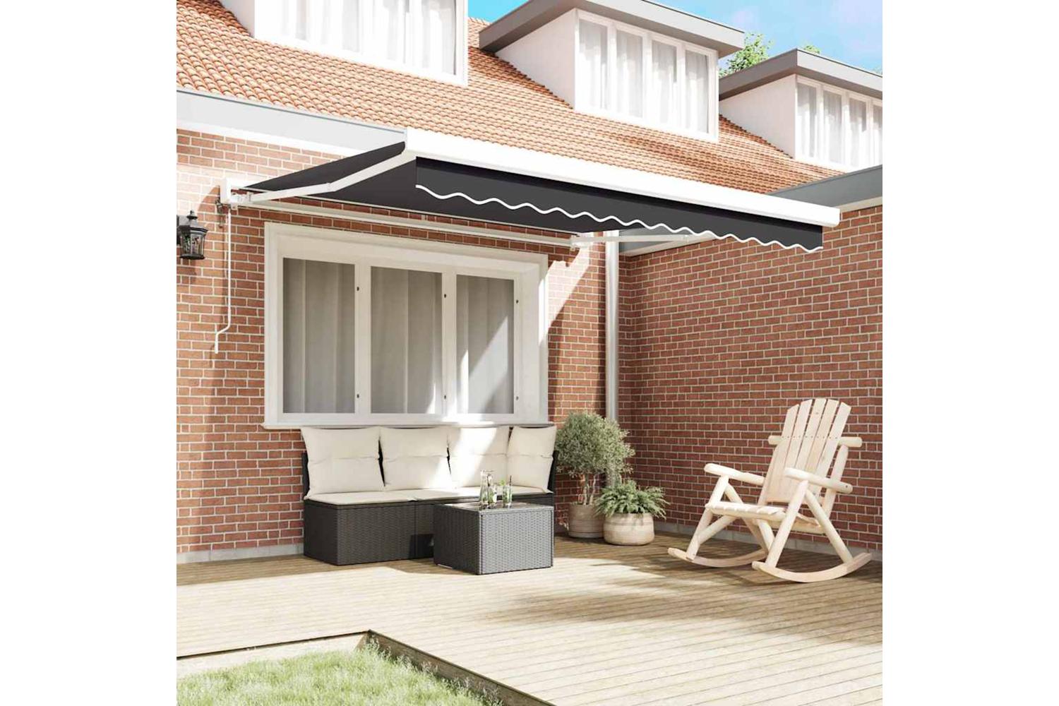 Vidaxl Retractable Awning Anthracite 300 X 250 Cm Fabric And Metal-3