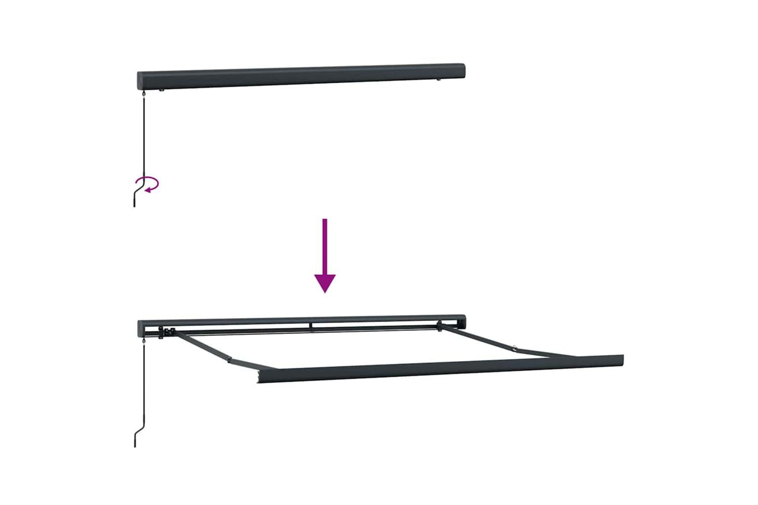 Vidaxl Retractable Awning Anthracite 300 X 250 Cm Fabric And Metal-9