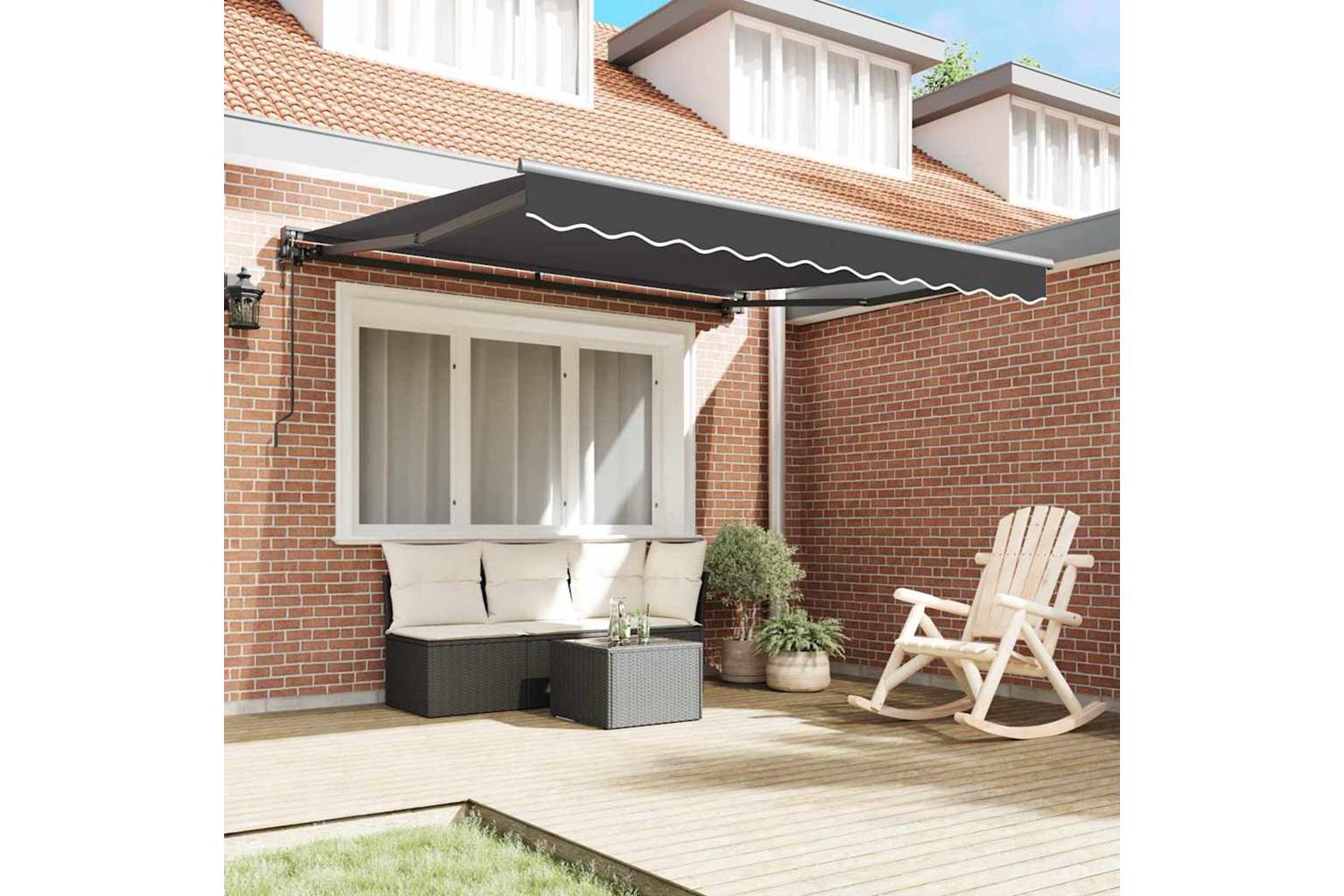 Vidaxl Retractable Awning Anthracite 300x250 Cm Fabric-3