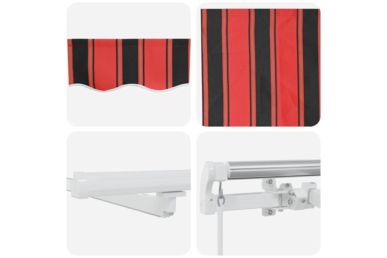 Vidaxl Retractable Awning With Orange And Brown 300 X 250 Cm Fabric-10