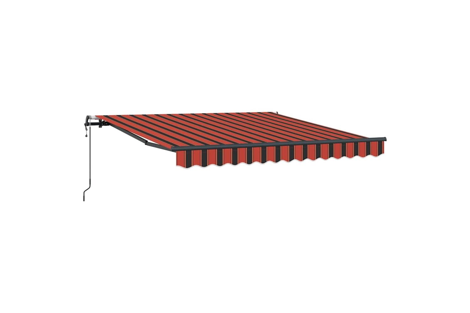 Vidaxl Retractable Awning Orange And Brown 300 X 250 Cm Fabric-2