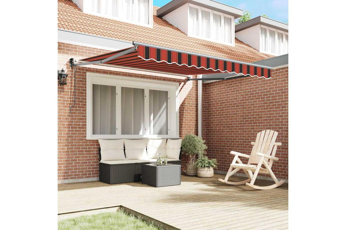 Vidaxl Retractable Awning Orange And Brown 300 X 250 Cm-3