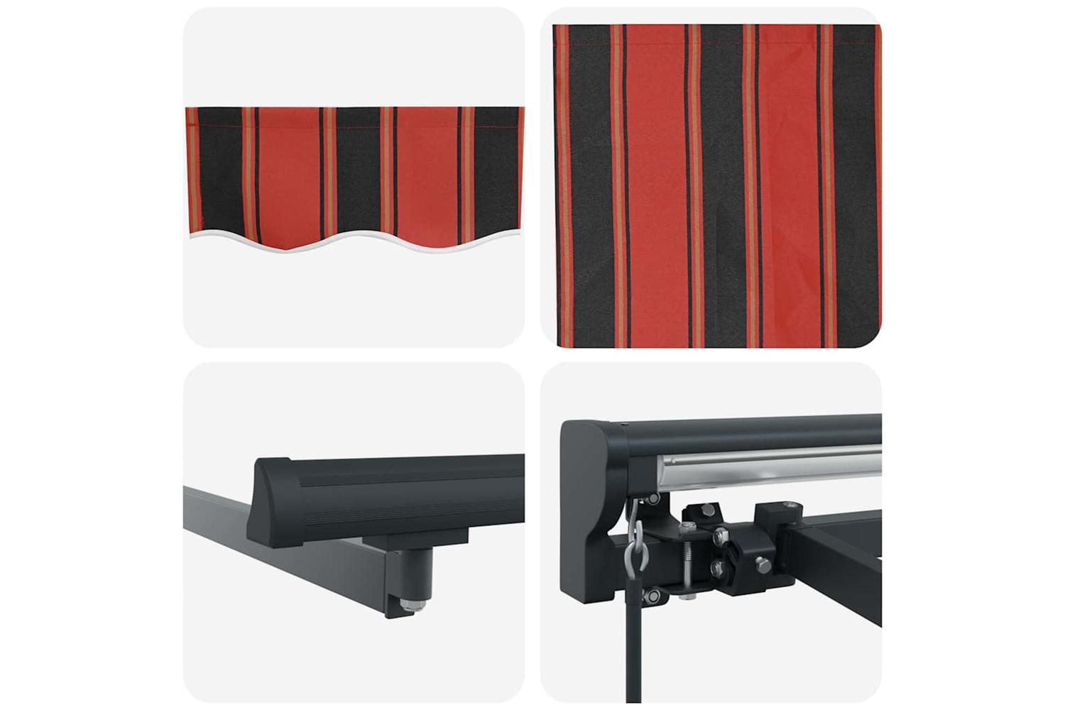 Vidaxl Retractable Awning Manual Orange And Brown 300x250 Cm Fabric-8