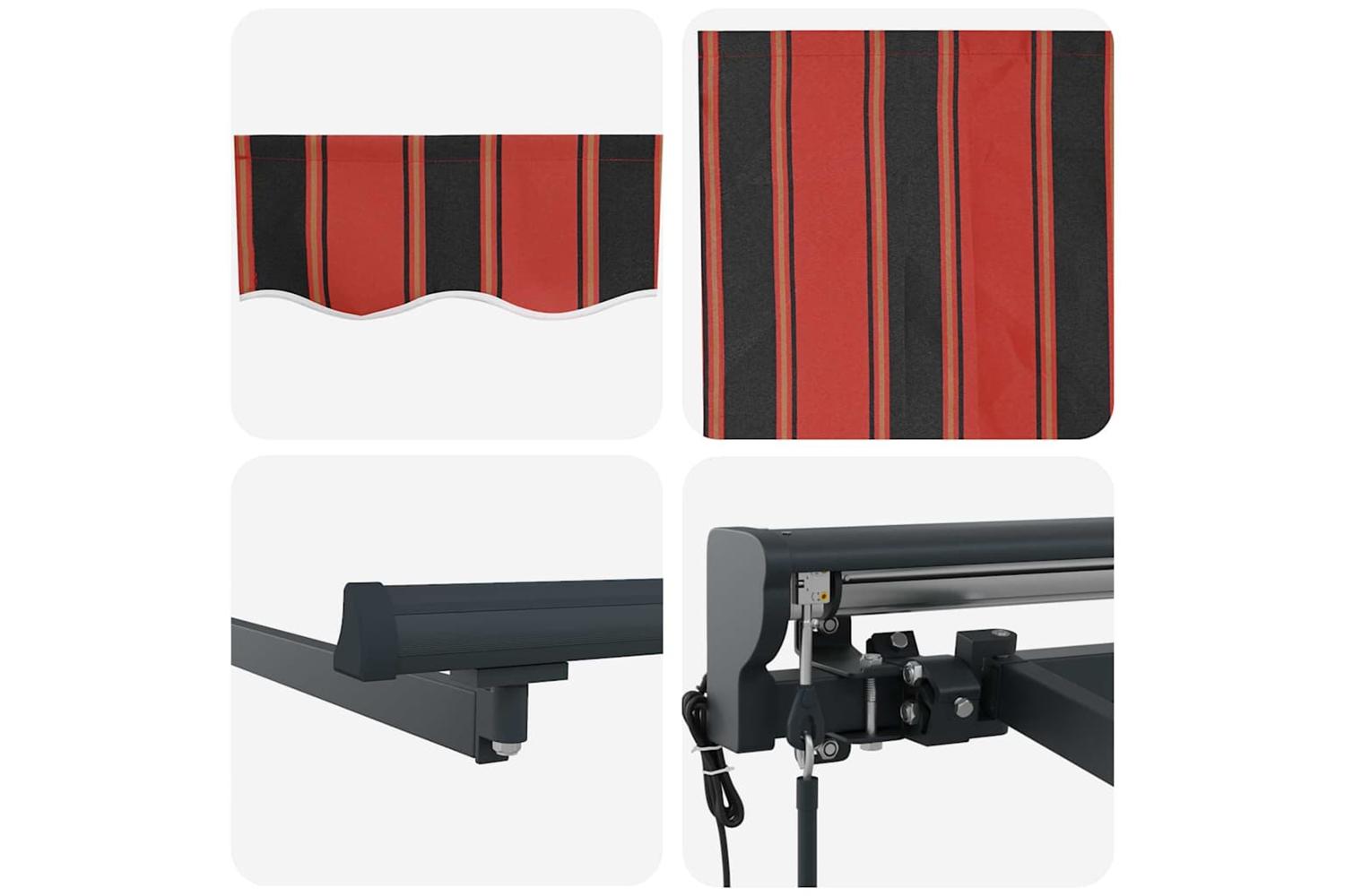 Vidaxl Retractable Awning Orange And Brown 300x250 Cm Fabric-8