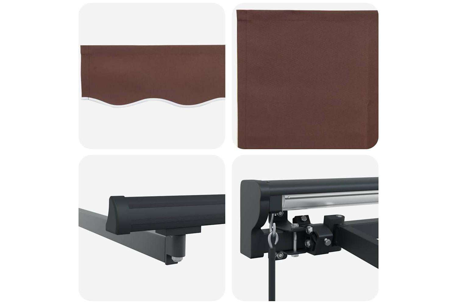 Vidaxl Retractable Awning Manual Brown 300x250 Cm Fabric-8