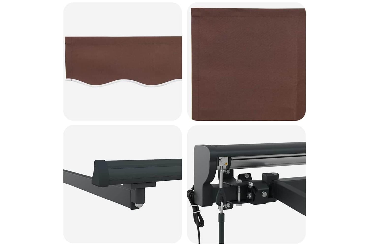 Vidaxl Retractable Awning Brown 300x250 Cm Fabric-8