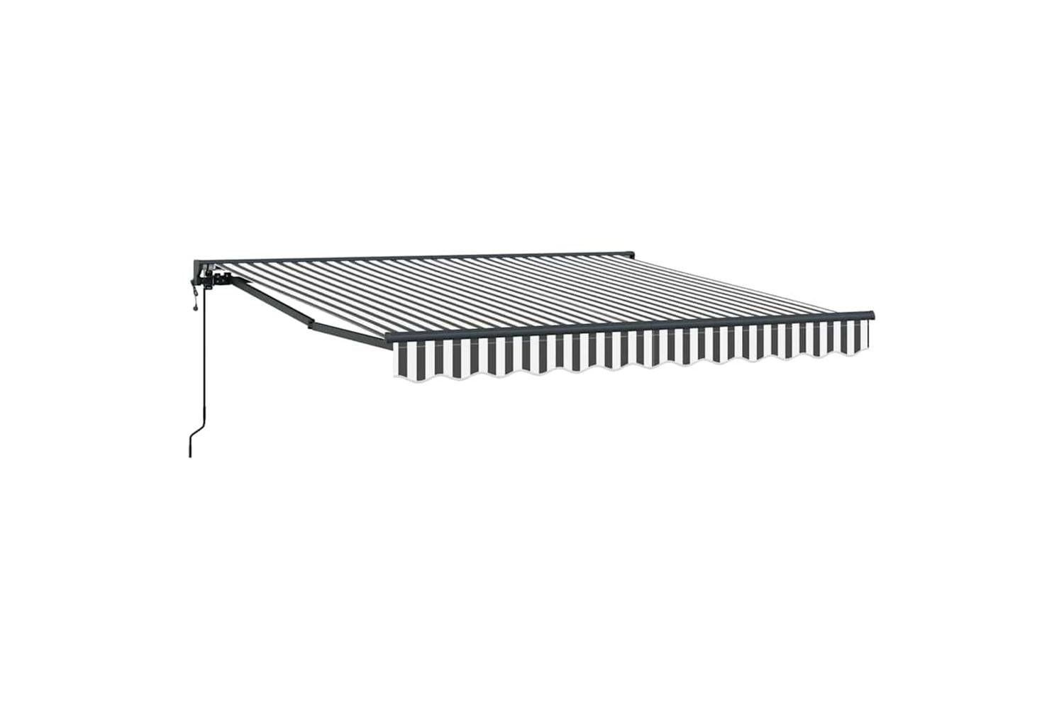 Vidaxl Retractable Awning Anthracite And White 300x250 Cm Fabric-2