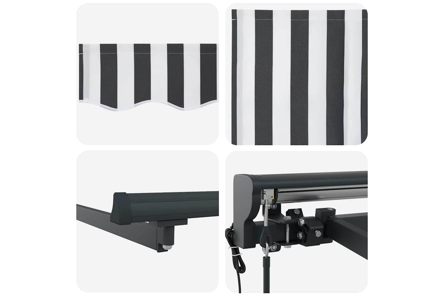 Vidaxl Retractable Awning Anthracite And White 300x250 Cm Fabric-8