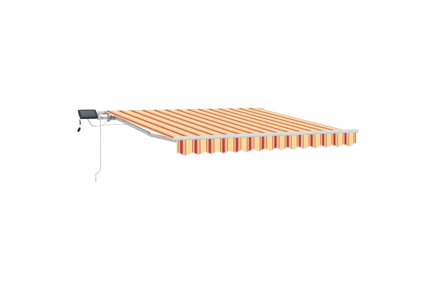 Vidaxl Retractable Awning With Yellow And Orange 300 X 250 Cm Fabric-2