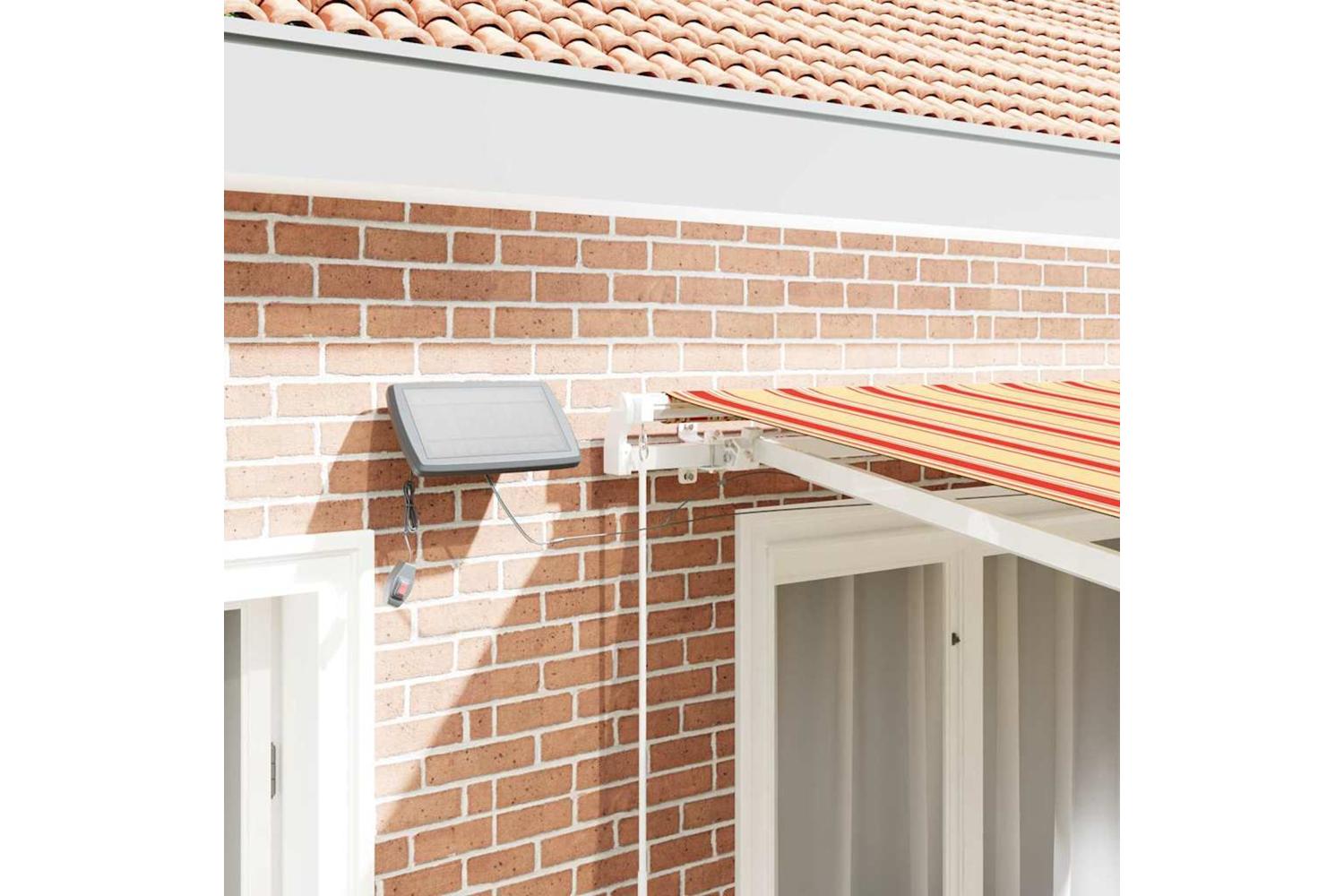 Vidaxl Retractable Awning With Yellow And Orange 300 X 250 Cm Fabric-4