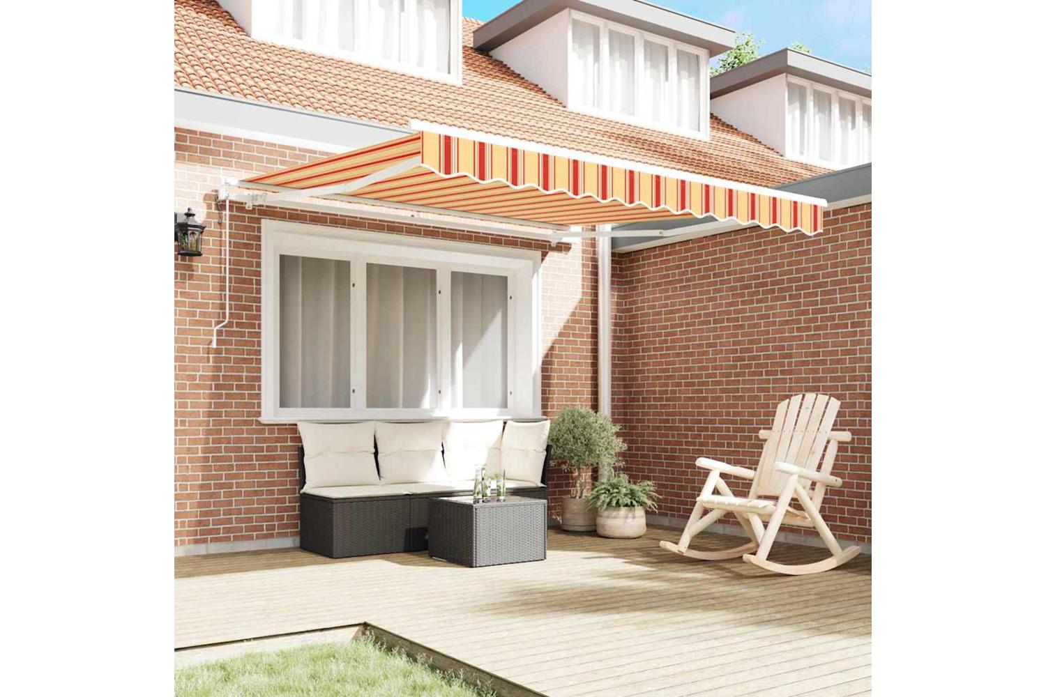 Vidaxl Retractable Awning 300 X 250 Cm Yellow And Orange-3