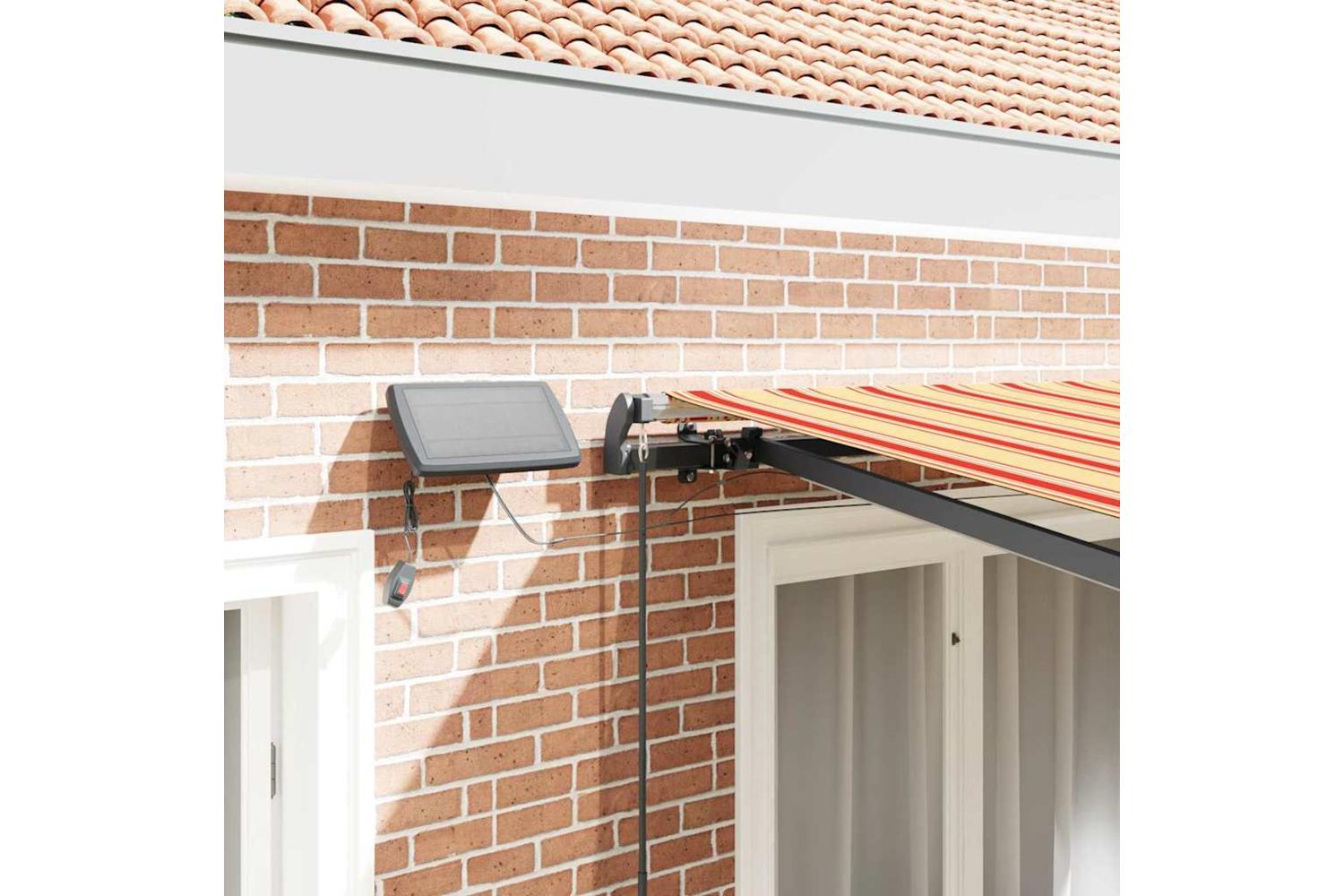 Vidaxl Retractable Awning Manual Yellow And Orange 300 X 250 Cm Fabric-4