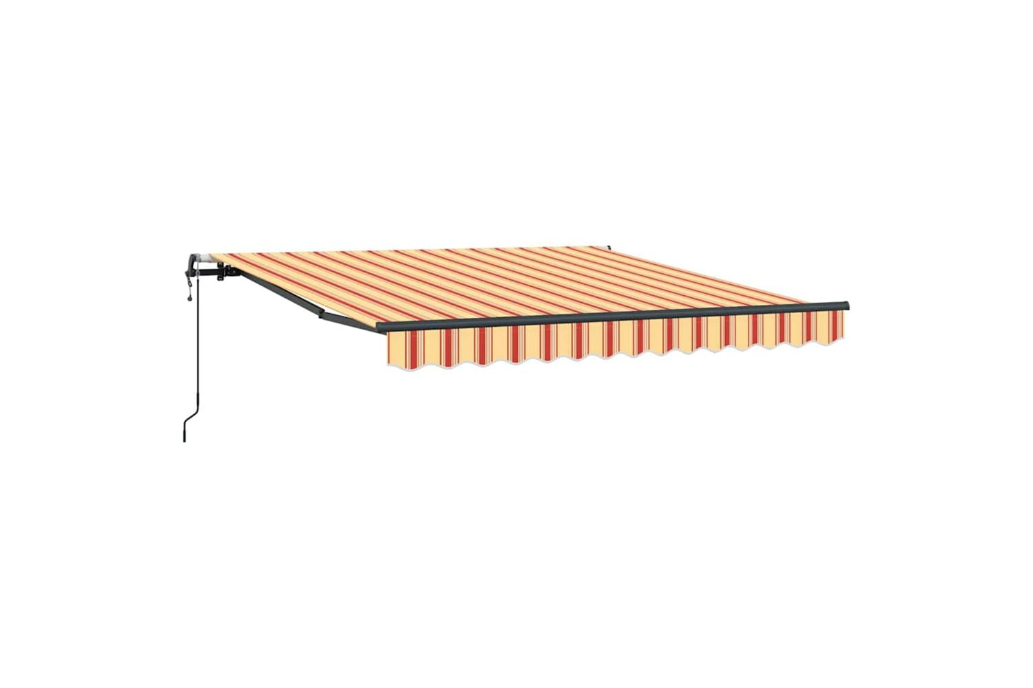 Vidaxl Retractable Awning Yellow And Orange 300 X 250 Cm Fabric-2