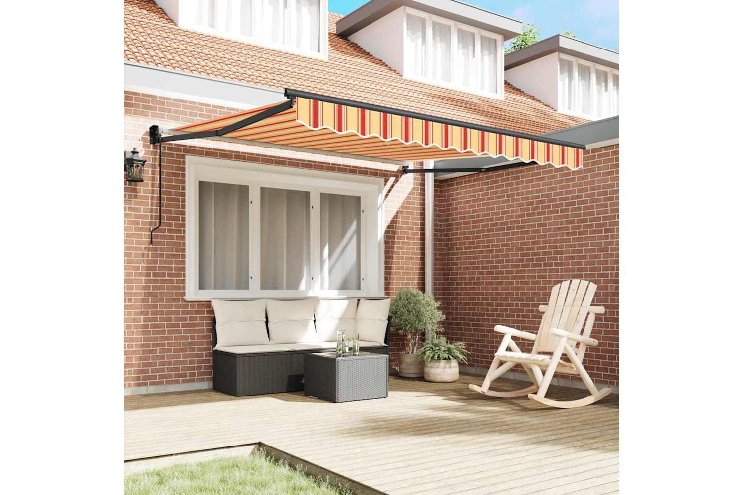 Vidaxl Retractable Awning Retractable Yellow And Orange 300 X 250 Cm-3