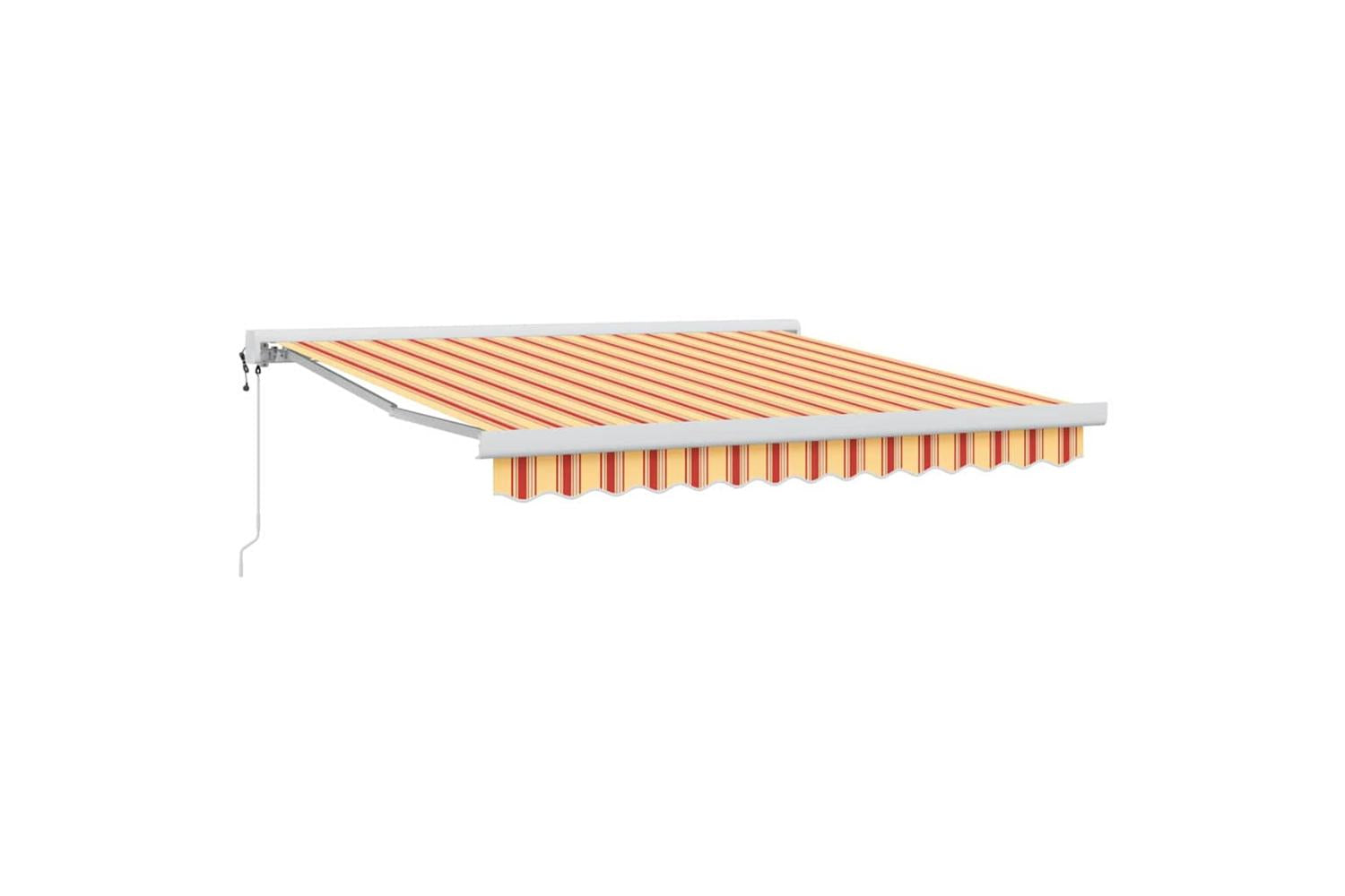 Vidaxl Retractable Awning Manual Yellow And Orange 300 X 250 Cm