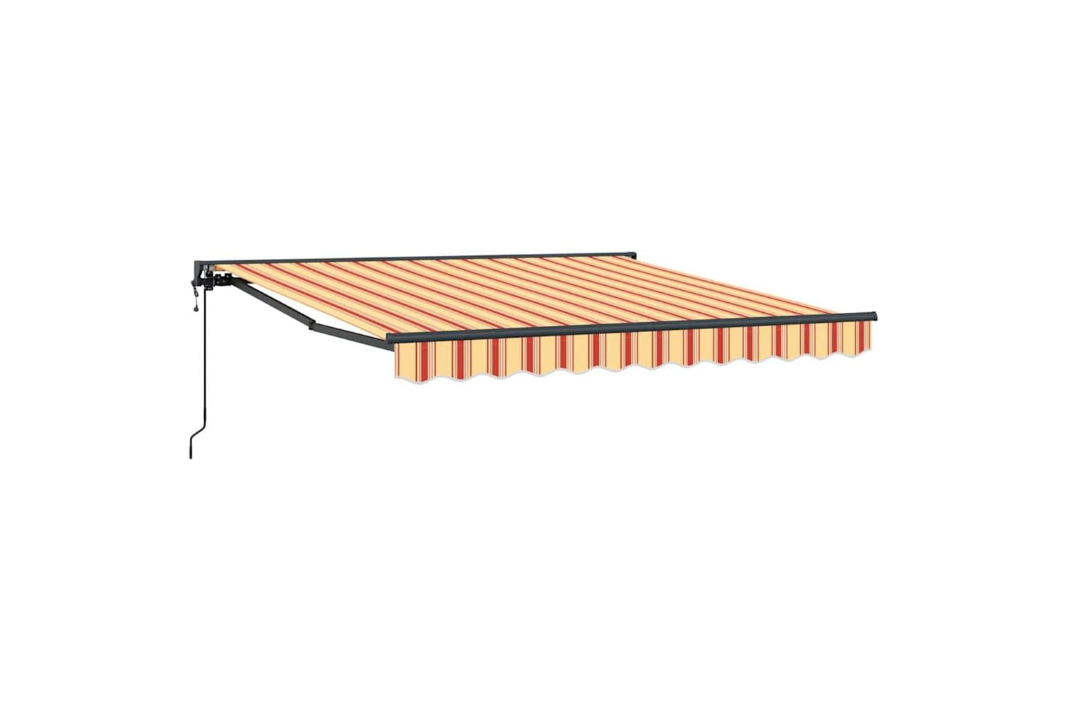 Vidaxl Electric Retractable Awning Yellow And Orange 300x250 Cm Fabric-2