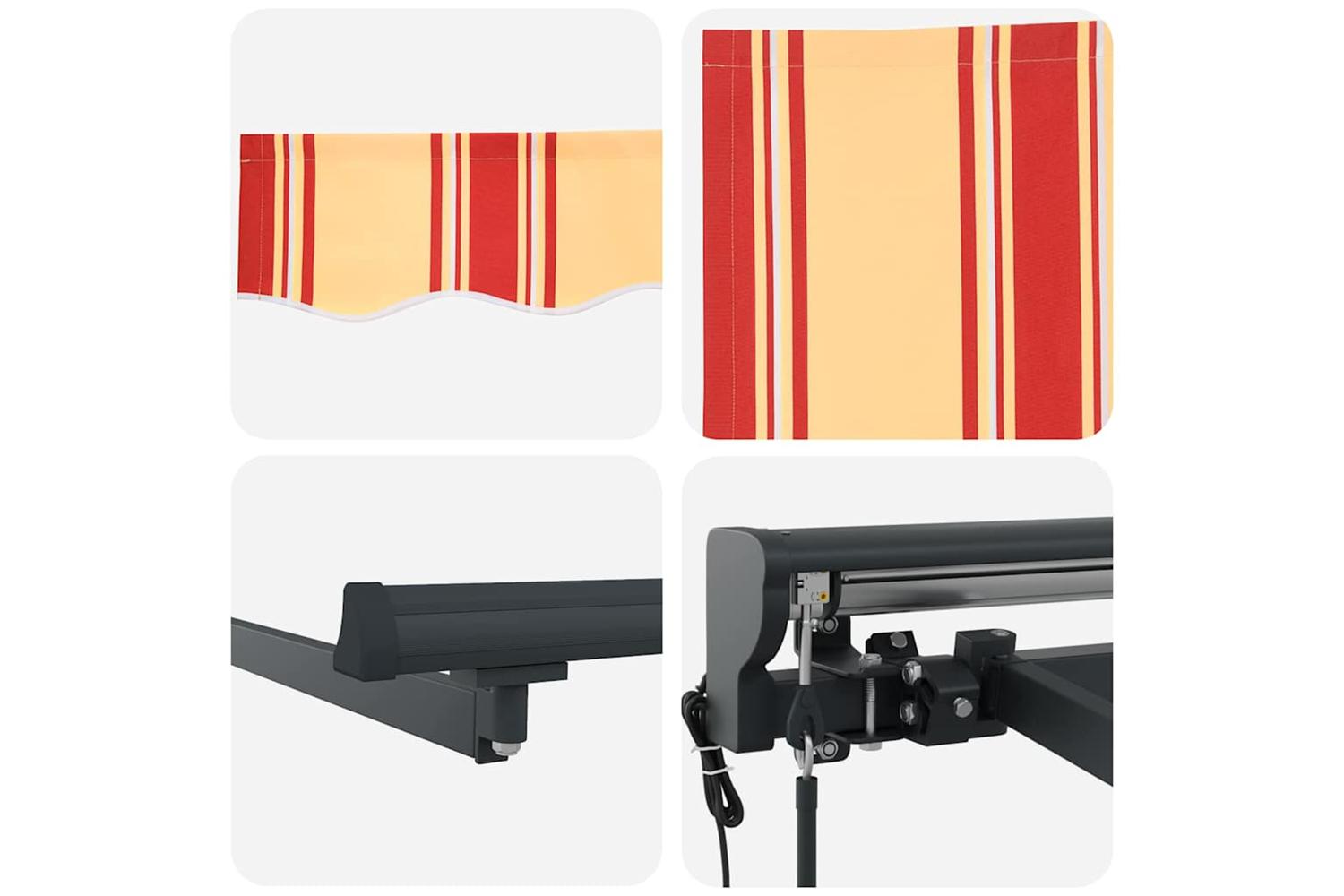 Vidaxl Electric Retractable Awning Yellow And Orange 300x250 Cm Fabric-8