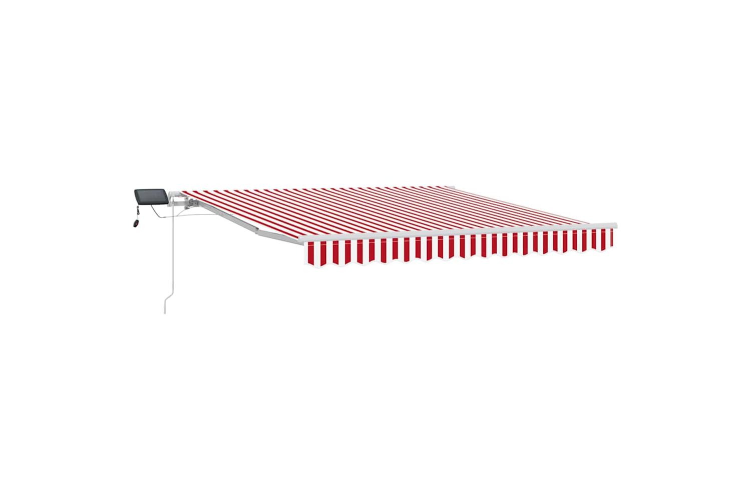 Vidaxl Retractable Awning With Red And White 300 X 250 Cm Fabric