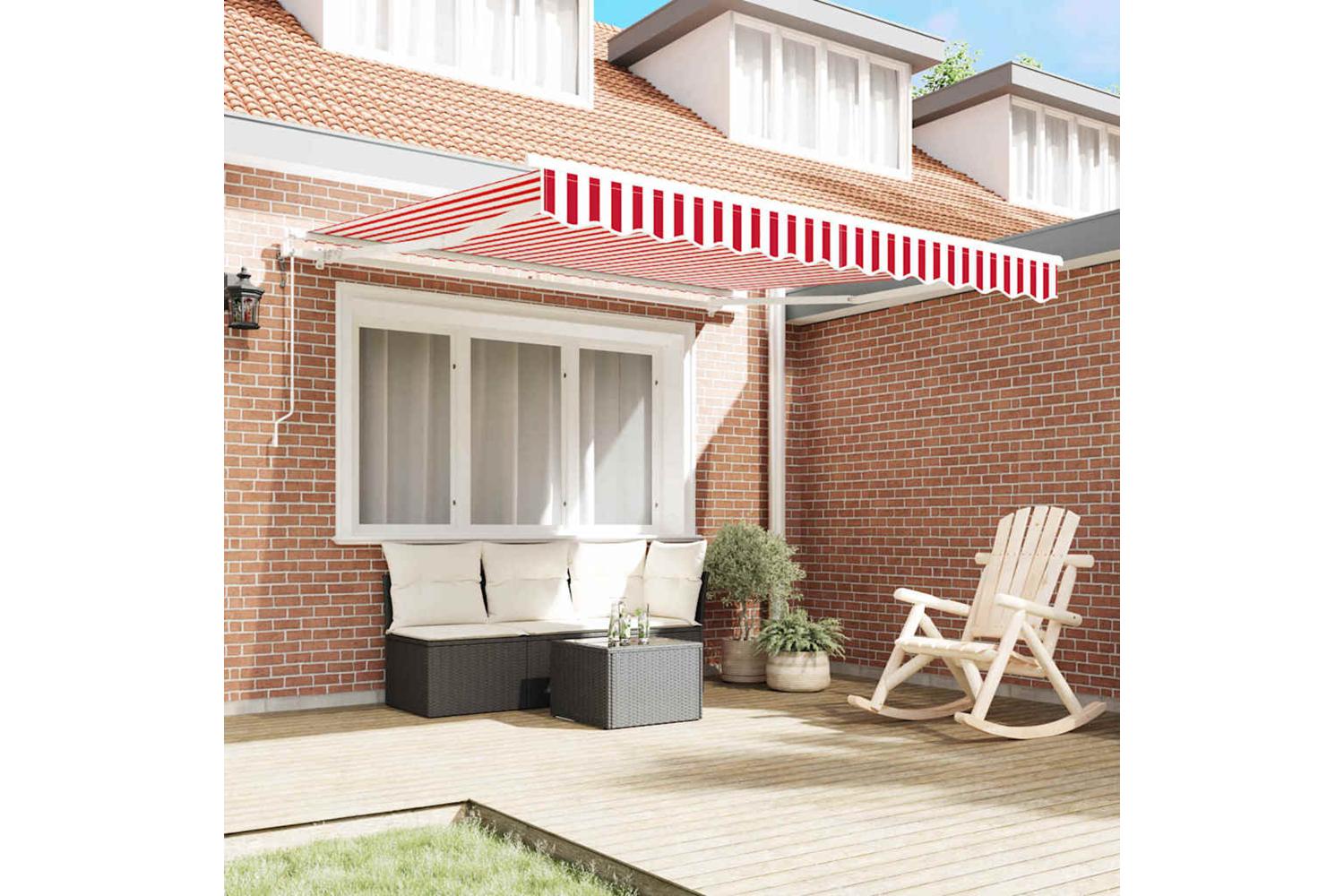 Vidaxl Retractable Awning 300 X 250 Cm Red And White-3