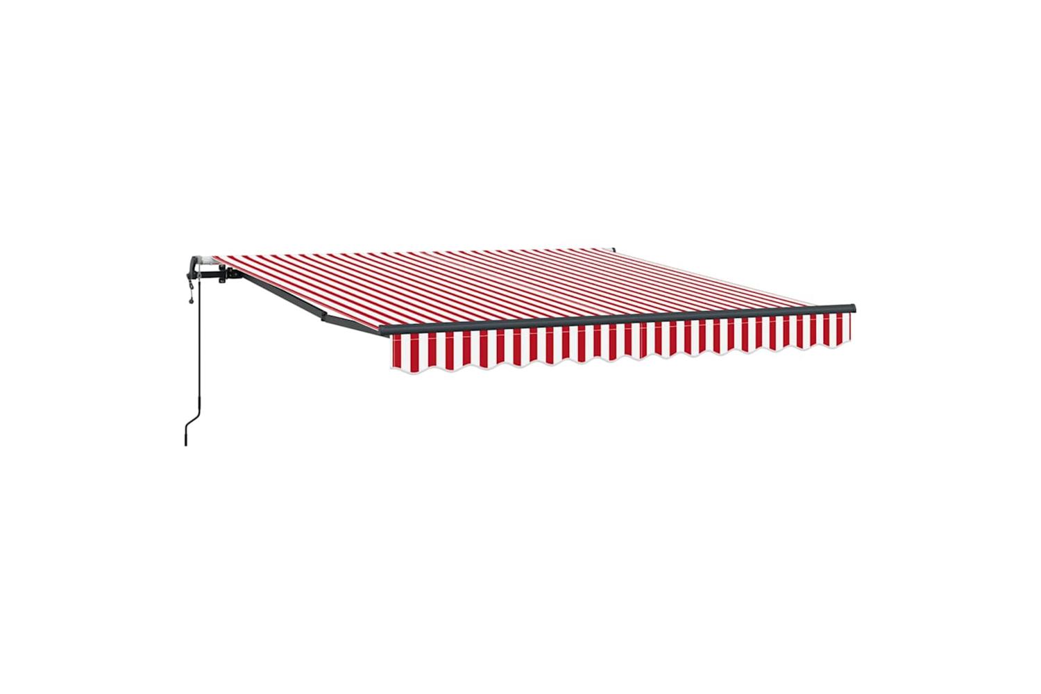 Vidaxl Retractable Awning Red And White 300 X 250 Cm Fabric-2