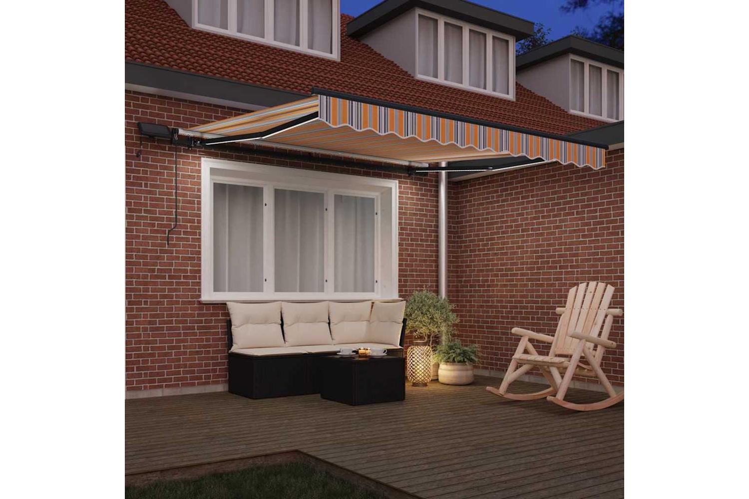 Vidaxl Retractable Awning Manual Multicolour 300 X 250 Cm Fabric-3